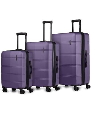 Bugatti Lax Expandable 3pc Luggage Set - Purple