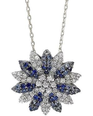 Suzy Levian 1.00 Ct. Tw. Sapphire Necklace - Blue