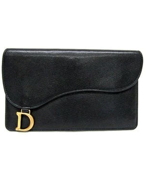 Dior Leather Long Wallet (Authentic Pre-Loved) - Black