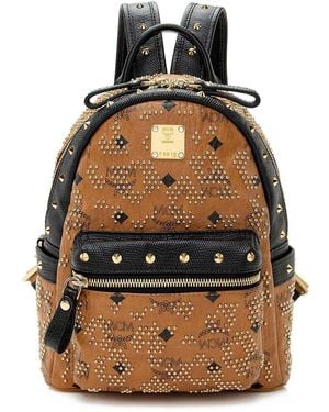 MCM Visetos Mini Studded Backpack (Authentic Pre-Loved) - Black