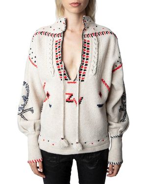 Zadig & Voltaire Amanda Cashmere & Wool-blend Jumper - Natural