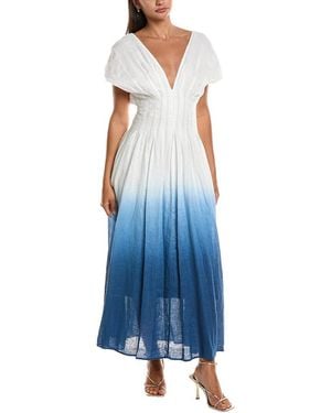 Nicholas Sonya Linen Midi Dress - Blue
