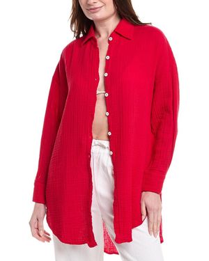 9seed Gauze Button-Down Shirt - Red