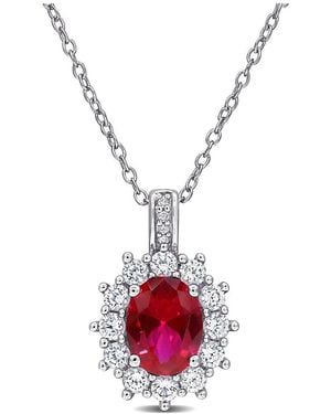 Rina Limor 4.05 Ct. Tw. Diamond & Lab-Grown Ruby & Sapphire & Diamond Pendant - Pink