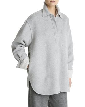 Vince Double Face Wool & Cashmere-Blend Shirt Jacket - Grey