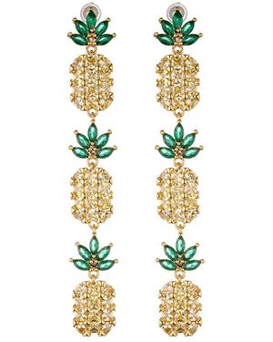 Eye Candy LA The Luxe Collection Cz Pineapple Drop Earrings - White