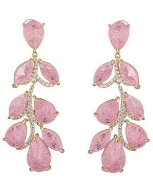 Eye Candy LA Cz Julie Pink Drop Statement Earrings