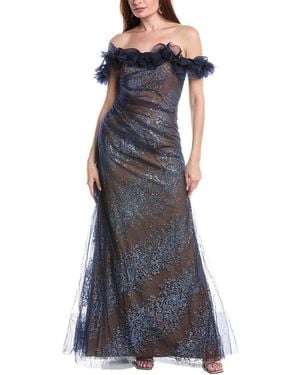 Rene Ruiz Glitter Gown - Blue