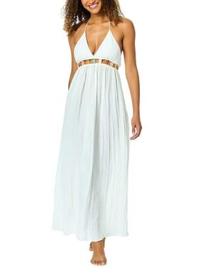 Anne Cole Maxi V-Neck Jewelled Dress - Blue