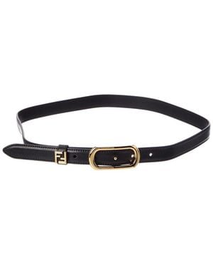 Fendi Ff Leather Belt - Blue