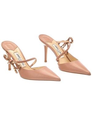 Jimmy Choo Kilia 85 Leather Mule (authentic Pre-loved) - Pink