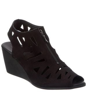 Arche Eggaya Leather Wedge Sandal - Black