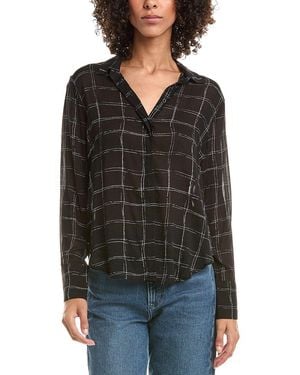 Bella Dahl Hidden Placket Button Down Shirt - Black