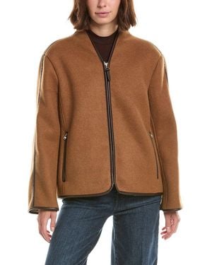 Cole Haan Novelty Wool Short Jacket - Brown