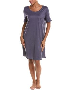 Hanro Round Neck Cotton Nightgown - Blue