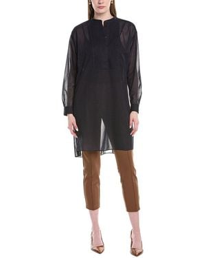 Lafayette 148 New York Band Collar Tunic - Black