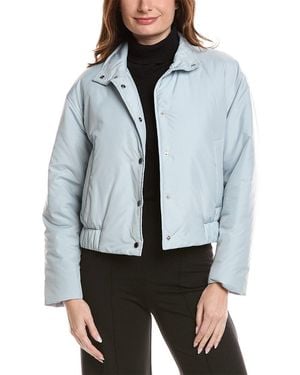 Lafayette 148 New York Stand Collar Puffer Coat - Grey