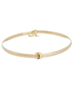 Italian Gold 10K 3Mm Twist Design Bangle Bracelet - White