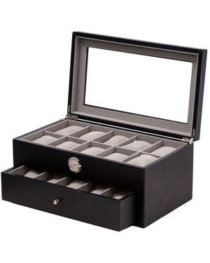 Bey-berk Black Wood 20-watch Storage Case