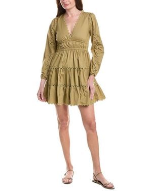 Sail To Sable V-Neck Cinched Waist Mini Dress - Natural