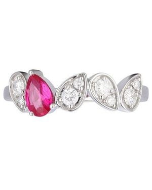 Gregg Ruth 14K 0.67 Ct. Tw. Diamond & Ruby Ring - Pink