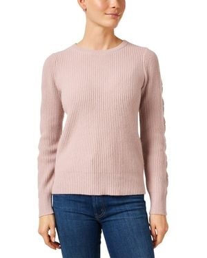 Madeleine Thompson Hawkes Pointelle Sleeve Cashmere & Wool-Blend Jumper - Blue