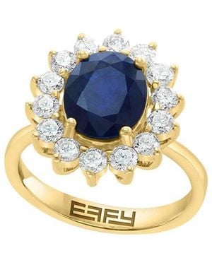 Effy Fine Jewelry 14K 1.43 Ct. Tw. Diamond & Sapphire Ring - Blue