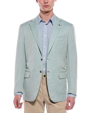 Isaia Linen-Blend Jacket - Blue