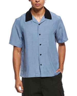 Rag & Bone Avery Linen-Blend Slub Shirt - Blue