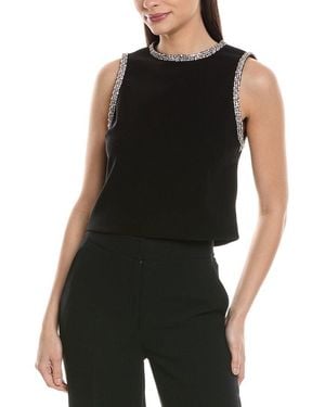 Alice + Olivia Amal Embellished Boxy Tank - Black