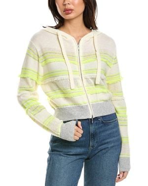 Brodie Cashmere Handbag Stripe Cashmere Hoodie - Yellow