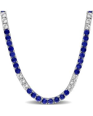 Rina Limor 30.24 Ct. Tw. Lab-Grown Sapphire Strand Necklace - Blue