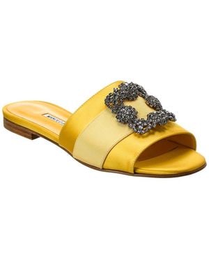 Manolo Blahnik Martamod Satin Sandal - Yellow