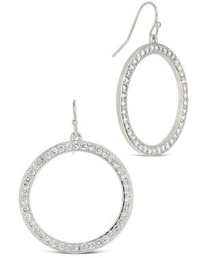 Sterling Forever Rhodium Plated Cz Della Dangle Earrings - White