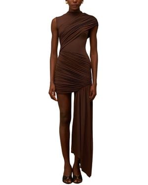 LEBRIN ATELIER Solid Mini Dress - Brown