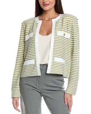 St. John Slub Tweed Knit Jacket - Yellow