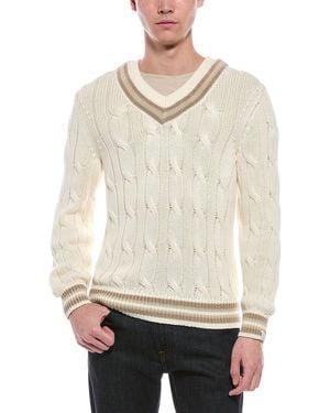 Rag & Bone Tristan Cricket V-Neck Jumper - White