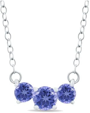 Gemstones 14k 0.96 Ct. Tw. Tanzanite Necklace - Blue