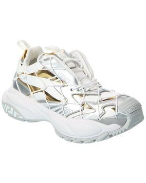 Versace Leather & Mesh Trainer - White