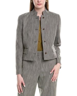 Lafayette 148 New York Lex Linen & Wool-Blend Blazer - Grey