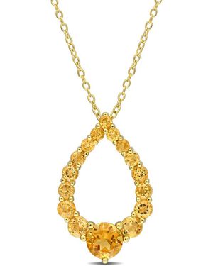 Rina Limor 18k Over Silver 1.96 Ct. Tw. Gemstone Pendant Necklace - Metallic
