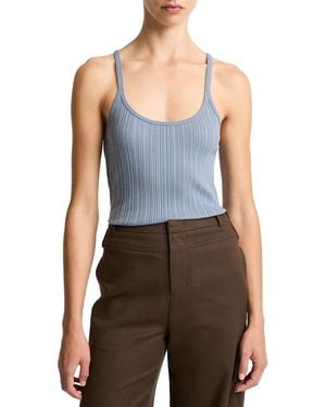 Vince Variegated Rib Tank - Blue