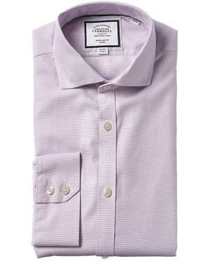 Charles Tyrwhitt Non-iron Cambridge Weave Cutaway Extra Slim Fit Shirt - Purple