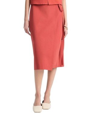 Vince Wrap Straight Skirt - Red