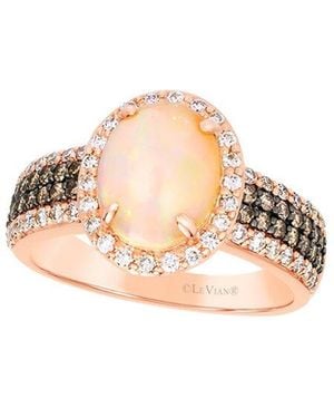 Le Vian Le Vian Neopolitan Opal 14k Rose Gold 1.85 Ct. Tw. Diamond & Opal Half-eternity Cocktail Ring - White