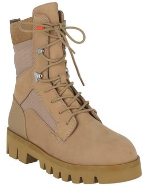 Heron Preston Leather & Rubber Military Boot - Natural