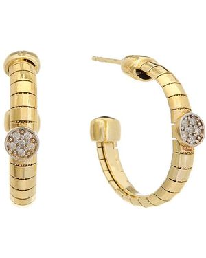 Meshmerise 18k Over Silver 0.12 Ct. Tw. Diamond Earrings - Metallic