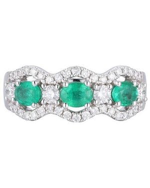 Gregg Ruth 14K 1.19 Ct. Tw. Diamond & Emerald Ring - Blue