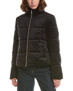 Cece Velvet Puffer Jacket - Black
