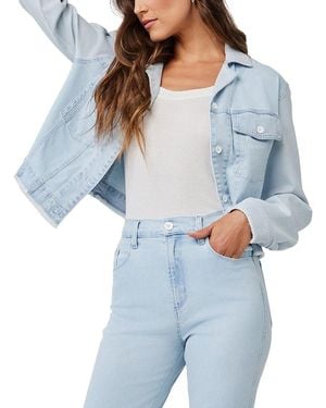 Bella Dahl Frayed Mix Denim Jacket - Blue